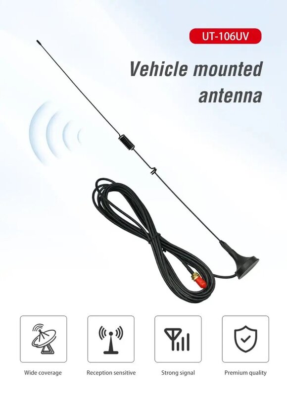 Nagoya-antena magnética de Radio Ham para coche, dispositivo de Radio VHF/UHF de doble banda sma-hembra para Baofeng UT-106UV/9R/10R/82 Walkie Talkie, BF-888S