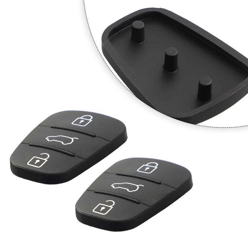 Substituição de borracha 3 Button Pad para Hyundai, Car Repair Key Shell, Car Styling, Decoração Pads, I10, I20, I30, 2pcs