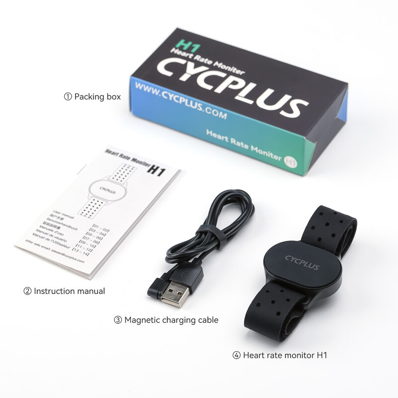 CYCPLUS-brazalete H1 para bicicleta, medidor de ritmo cardíaco, Bluetooth 4,0, Monitor ANT +, accesorios impermeables