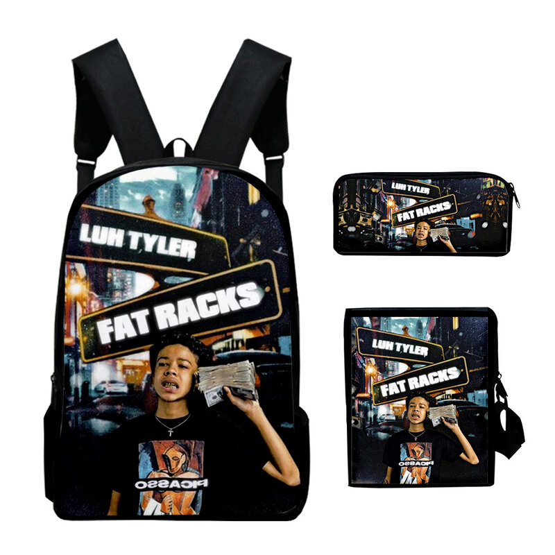 Popular Fashion Funny Luh Tyler 3D Print 3pcs/Set pupil School Bags Laptop Daypack Backpack Inclined shoulder bag Pencil Case