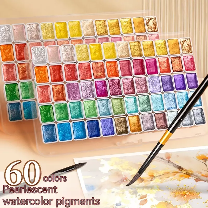 Borence 12/20/24/60 Set di colori vernice a guazzo acquerello solido portatile articoli per il ritorno a scuola pigmento per la pittura di forniture artistiche