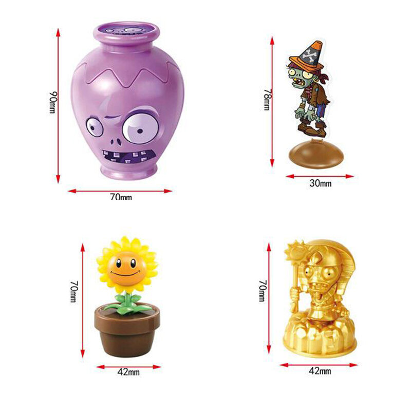 Ensemble de pots surprises Plants VS Zvised 2, jouets Peashooter, fleur de soleil, pharaon, zombie, figurine de jeu, beurre trempé, cadeaux d'anniversaire pour enfants