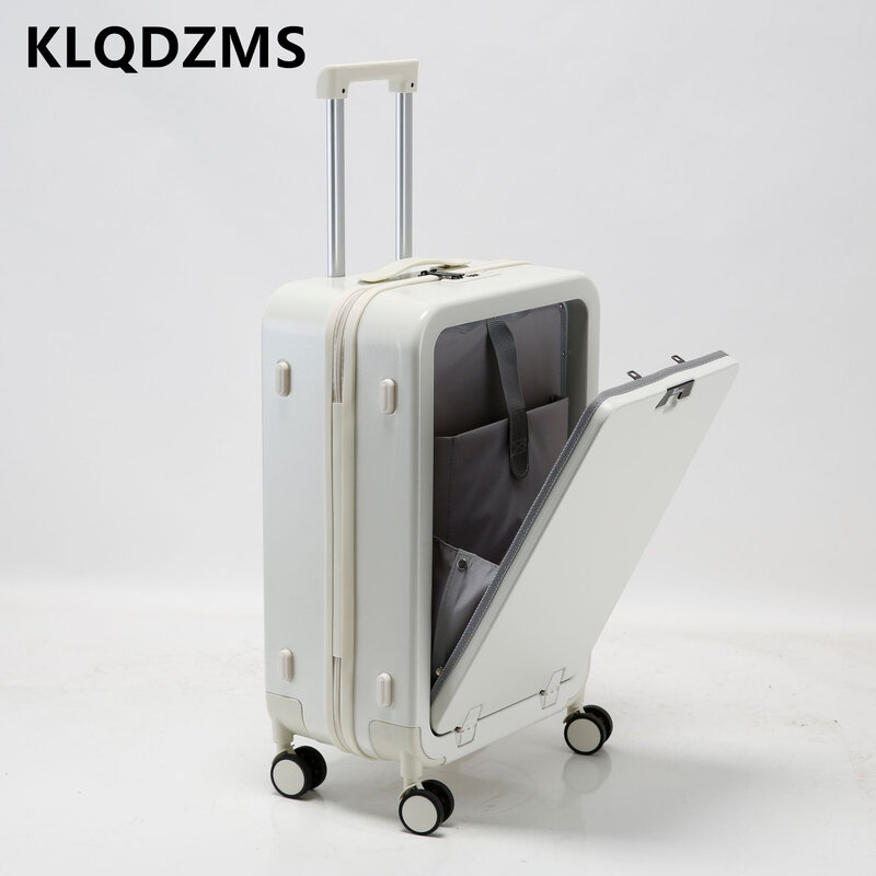 KLQDZMS-maleta con Apertura frontal para ordenador portátil, Maleta de 20, 22, 24 y 26 pulgadas, equipaje de mano rodante resistente y duradero