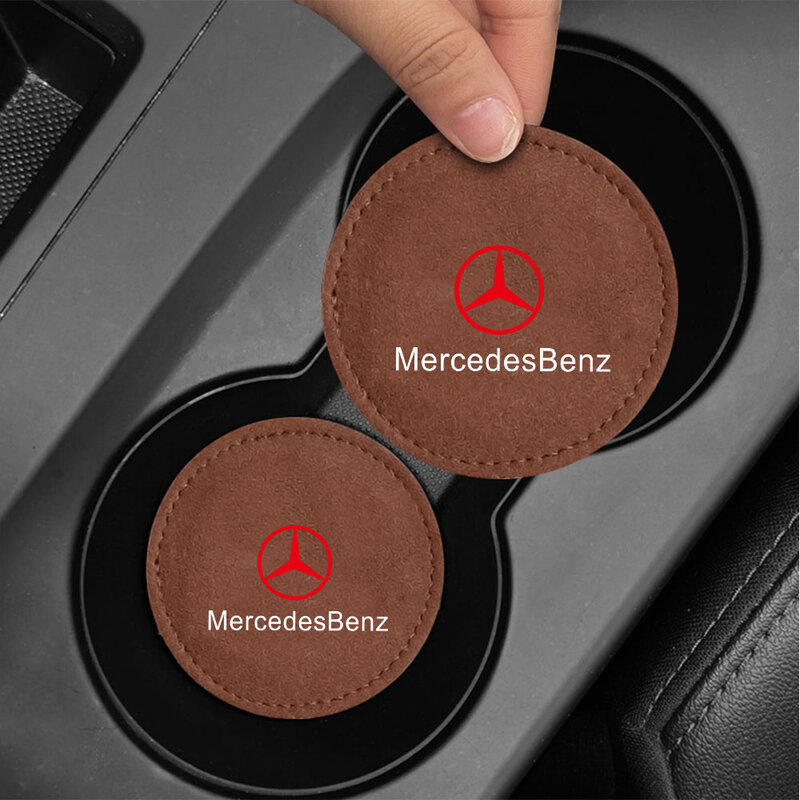 Portavasos de cuero PU para coche, accesorio impermeable para Mercedes Benz AMG W205 W211 W212 W213 W177 W247 W176 W205 W108, 2 piezas