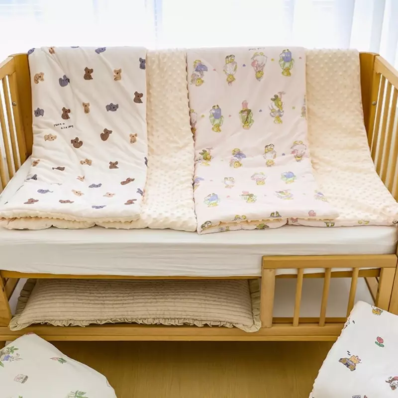 Couverture réception pour bébé avec support en coton à pois pour bébé
