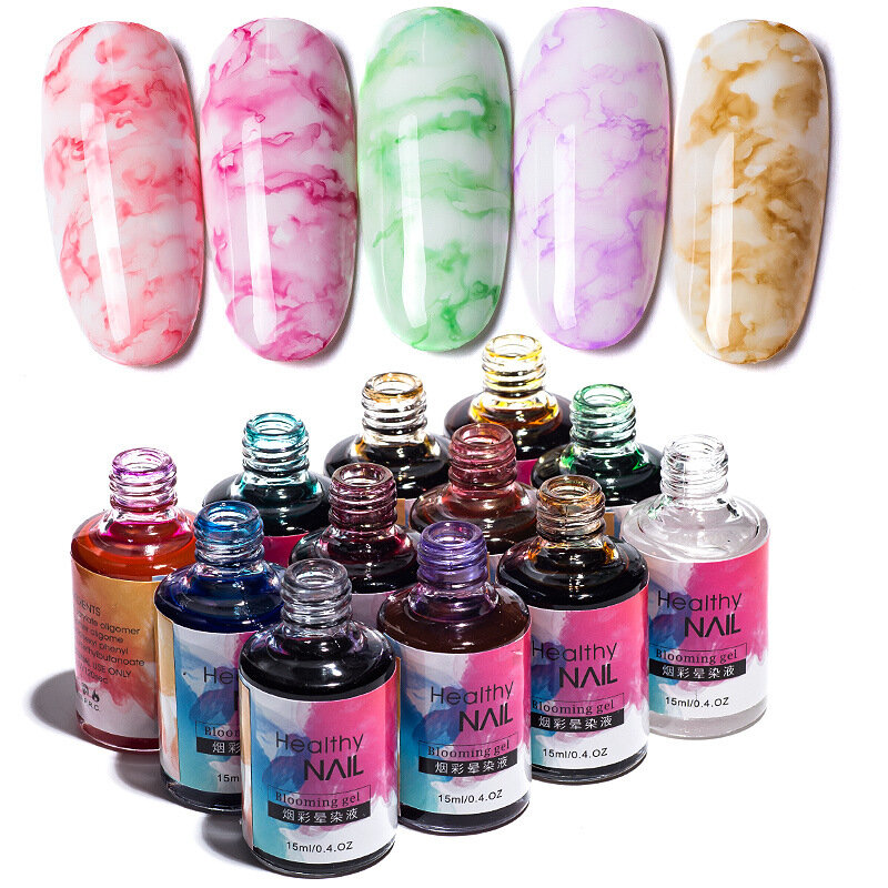 Nail Smoke Color Faint Liquid 15ml Bubble Armor Marble Gradient Nails Japanese Ink Smoke Color Liquid