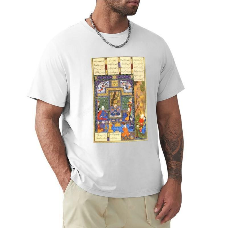 Camiseta com decote em O masculina, roupas vintage, estilo Shahnameh 1, pacote de camisetas masculinas com 1 pacote