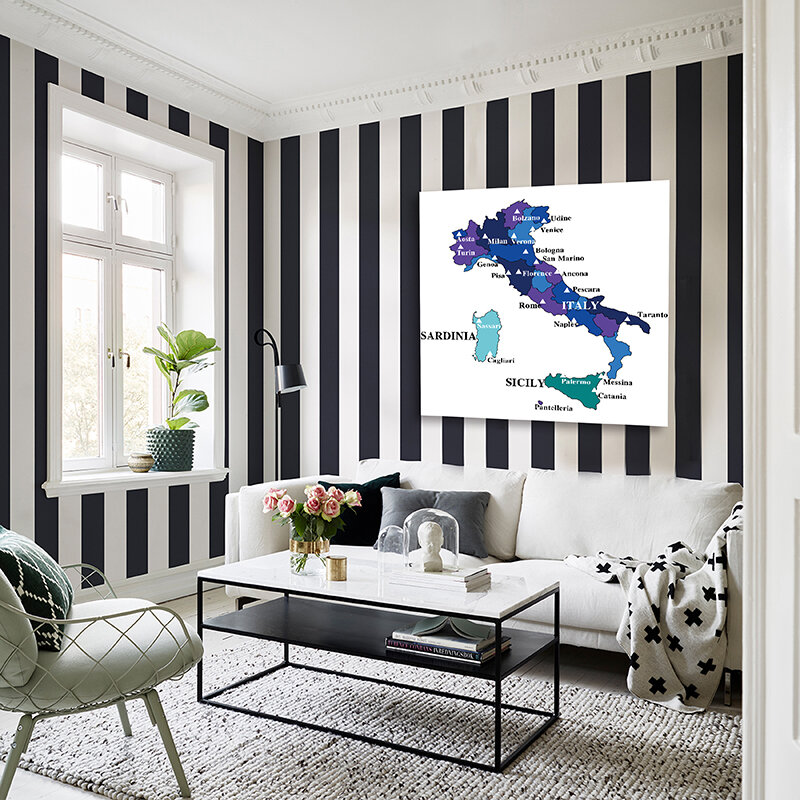 90*90cm a itália mapa político da arte da parede do vintage cartaz e impressão não-tecido pintura em tela sala de aula casa decoração material escolar