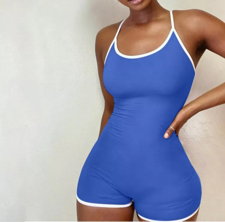 Seksowne stroje kobiety Body rozciągliwe dopasowanie szorty Sling bez rękawów sportowy Body Fashion Femmer 2022 lato Y2K kombinezon krótkie spodnie