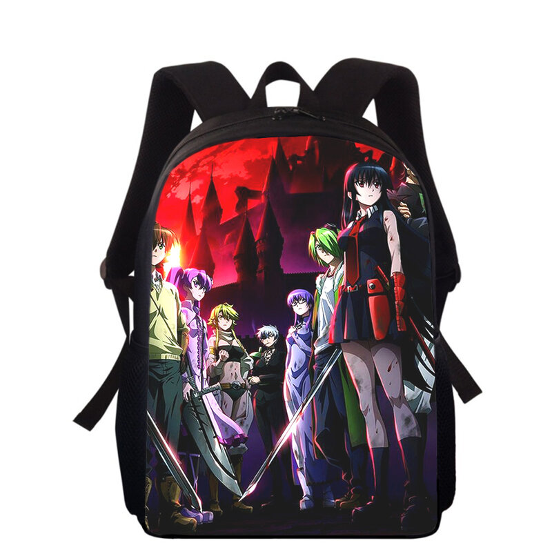 Anime Akame Ga Kill 3D Print Mochila para crianças, sacos escolares primários para meninos e meninas, sacos de livros de 16"
