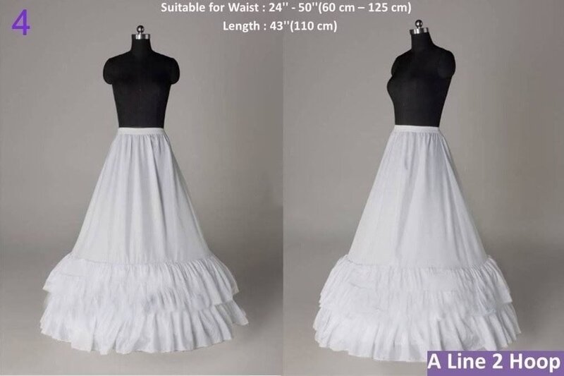 12 รูปแบบเจ้าสาว Petticoat สีขาวชุดแต่งงาน Crinoline/Slips/กระโปรง