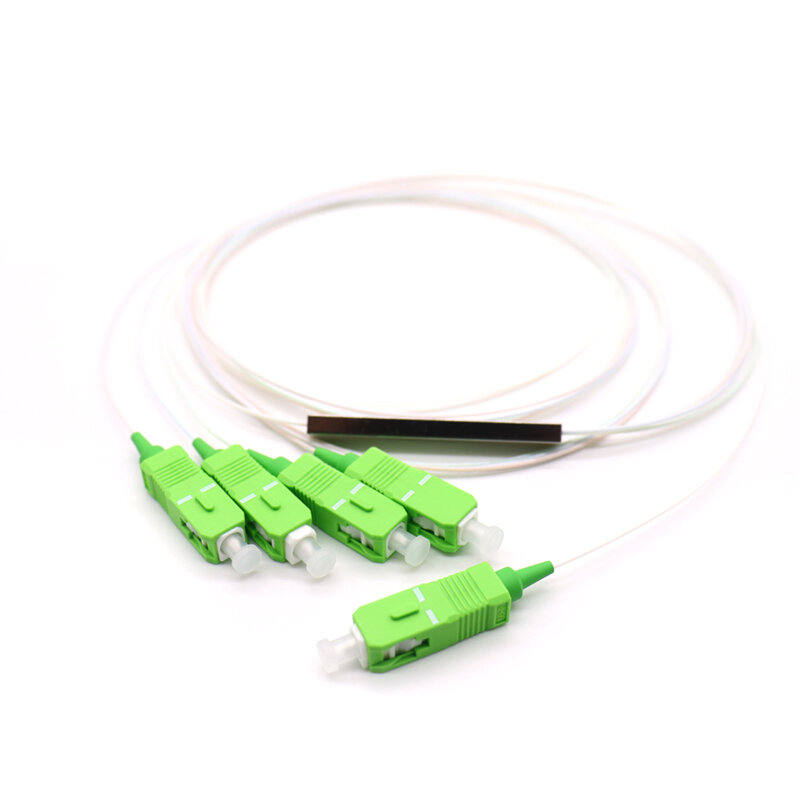 Divisor de fibra PLC SC/APC SM 0,9mm G657A1 PVC 1m FTTH PLC Splitter, conector sc apc, envío gratis, 1x2, 1x4, 1x8, 1x16, 1x32, 5 unidades por lote