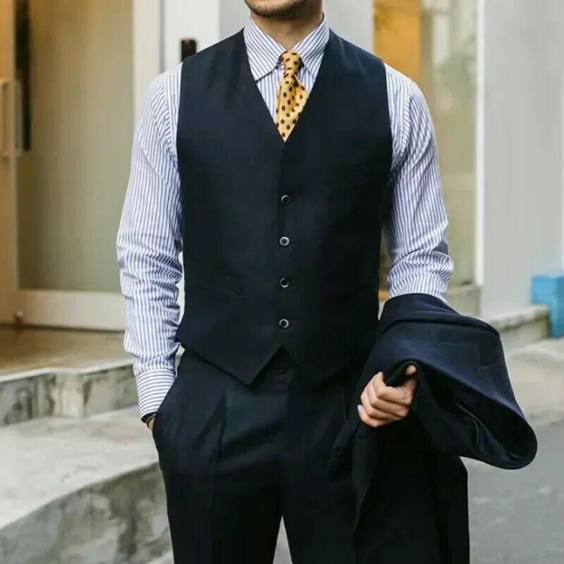 2024 Fashion Black Smart Casual Men si adatta di alta qualità Slim Fit Business Blazer Hombre Tuxedo Custom 3 pezzi Set Costume Homme