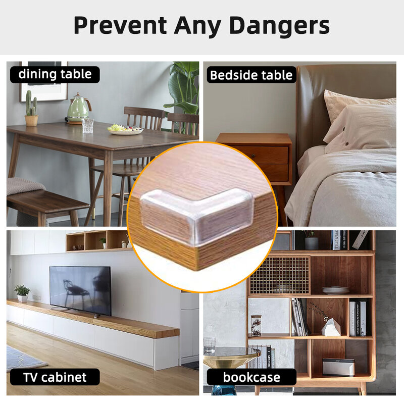 Silicone Edge Corner Guard para a segurança do bebê, Anti Collision Desk Protection Cover, Proteção de canto de mesa transparente