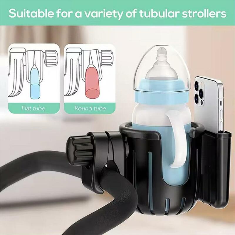 2in 1 Stroller Motorcycle Phone Holder Water Cup Holder Rust Proof 1pc Outdoor Rotation 360° Adjustable Bicycle Accessories D7A8