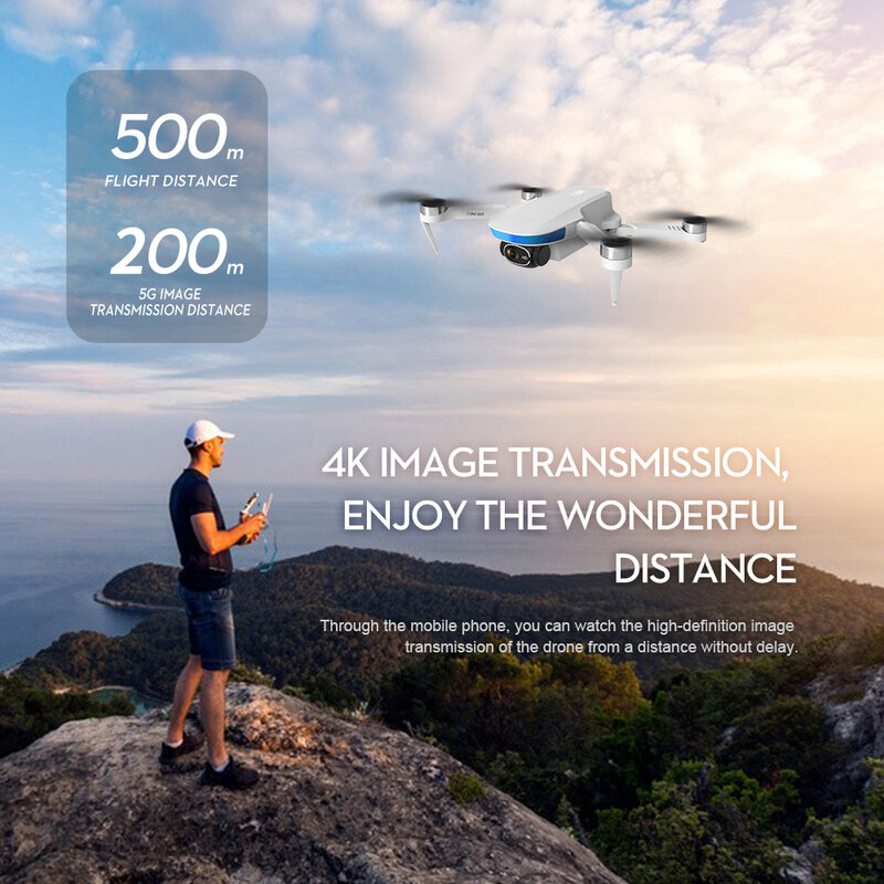 S6S GPS Mini Drone 4K Professinal Dual HD EIS Camera Đèn Lưu Lượng 5G Wifi Không Chổi Than Gấp Quadcopter RC máy Bay Trực Thăng Đồ Chơi