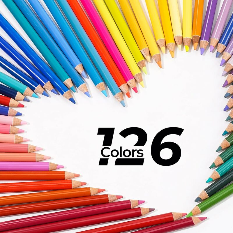 Arrtx 72/126 Colored pencils Soft Core Leads High-Lightfastness Rich Pigments Drawing Pencils for Coloring Sketching