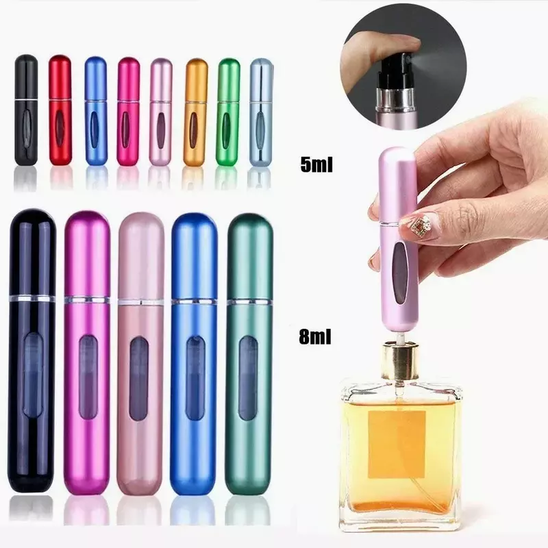 8/5ml Perfume Atomizer Portable Liquid Container For Cosmetics Traveling Mini Aluminum Spray alcochol Empty Refillable Bottle