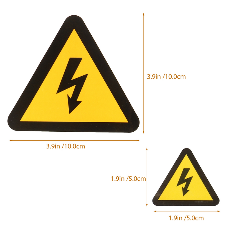 Etichette gialle Tofficu etichette in vinile ad alta tensione per scosse elettriche a rischio di scosse elettriche scollegamento di scosse elettriche prima