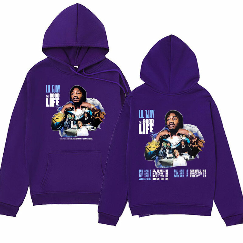 Rapper Lil Tjay bestimmt 2 Win Grafik Hoodie Männer Frauen Hip Hop Vintage Fleece Pullover übergroße Streetwear Kapuzen pullover