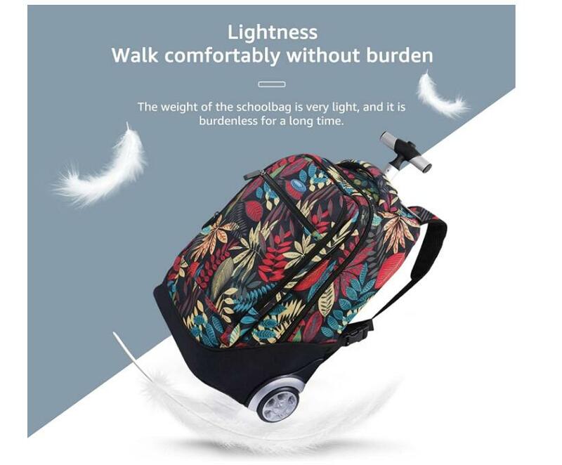 Aoking-mochila enrollable escolar para niños, morral para ordenador portátil de 18 pulgadas, bolsa de equipaje rodante escolar, bolsa con carrito para niñas