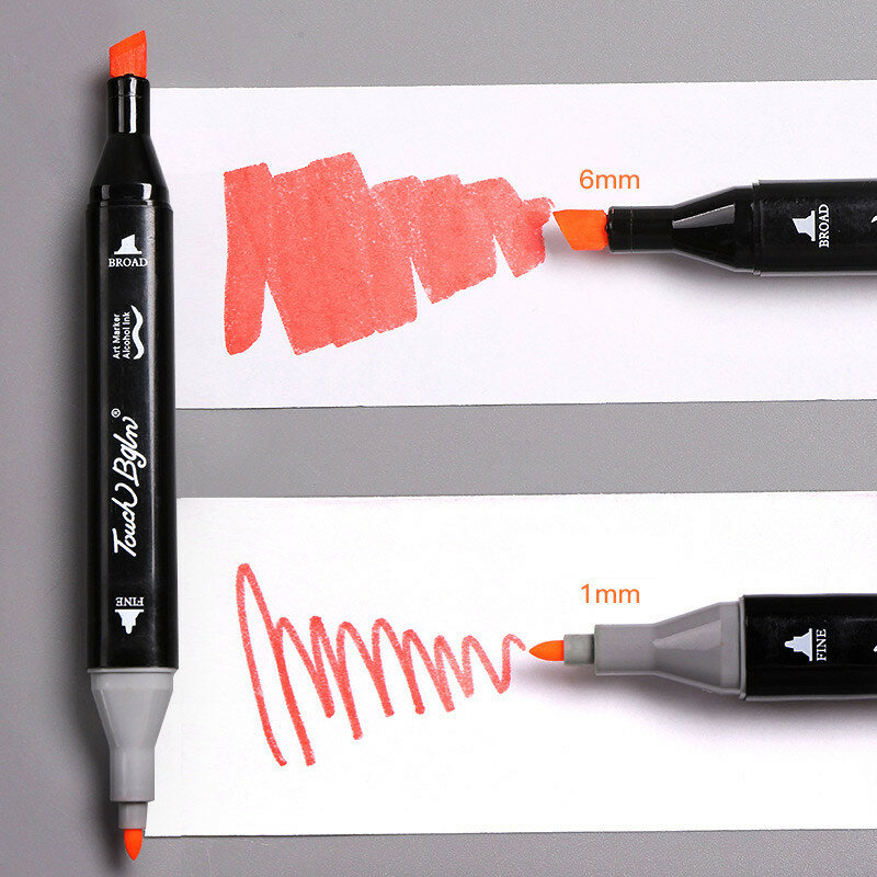 ปากกามาร์กเกอร์ set pulpen สีน้ำมัน24-80สีสำหรับวาดรูปสองหัวปากกาเน้นข้อความที่มีส่วนผสมของน้ำมันอุปกรณ์ศิลปะโรงเรียนกราฟฟิตีมังงะ