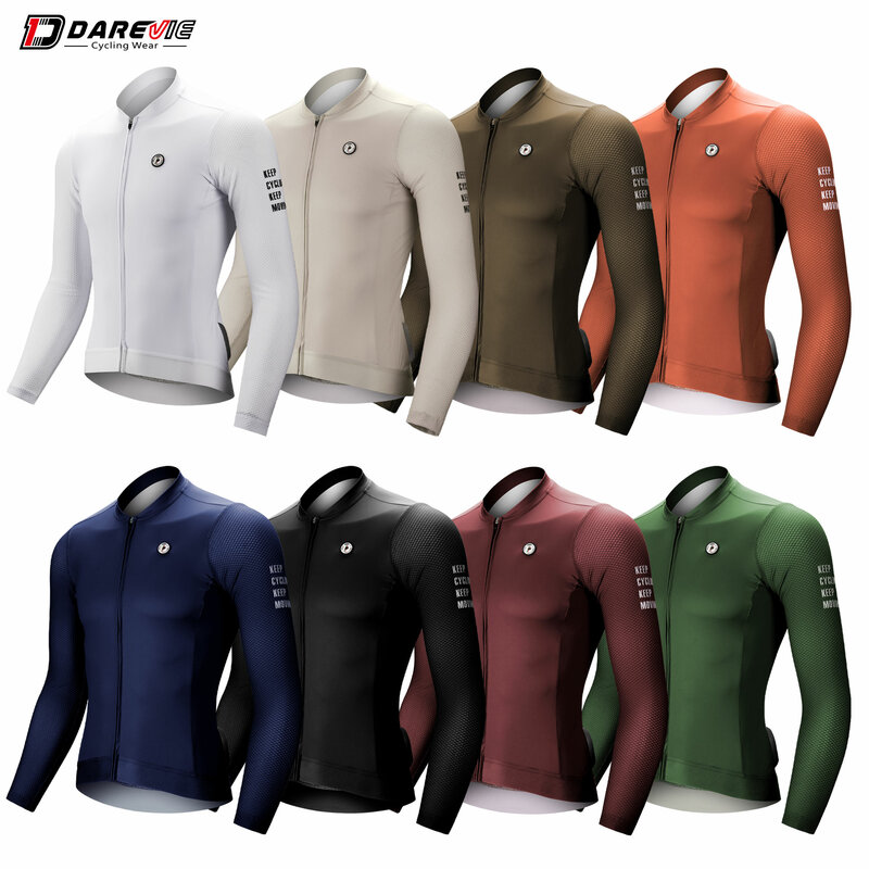 DAREVIE Cycling Jersey Long Sleeve Summer Pro Aero Slim Fit Long Sleeves Cycling Jersey Men Women Breathable Man Cycling Maillot