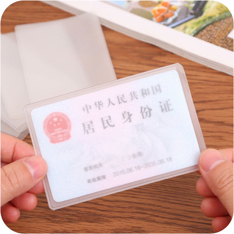 10pcs/lot Transparent Bank Credit Card Protector Case ID Card Holder Sleeve Buisness Staff Work Card Cover Case Cards Organizer