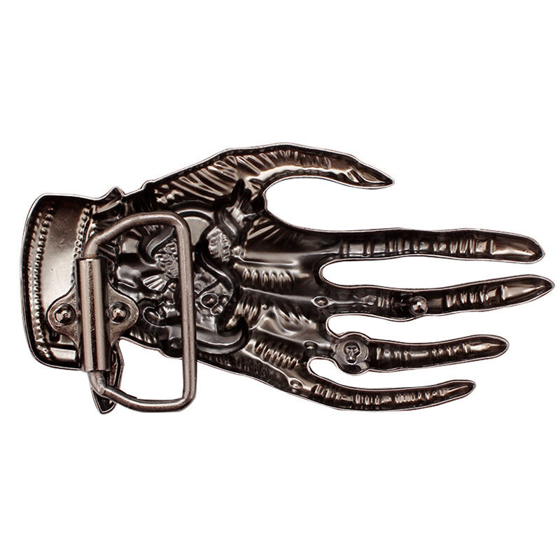 Szkieletowa dłoń klamry pasa Heavy Metal Rock rycerz pasek na klamrę DIY domowe ręcznie robione elementy w pasie