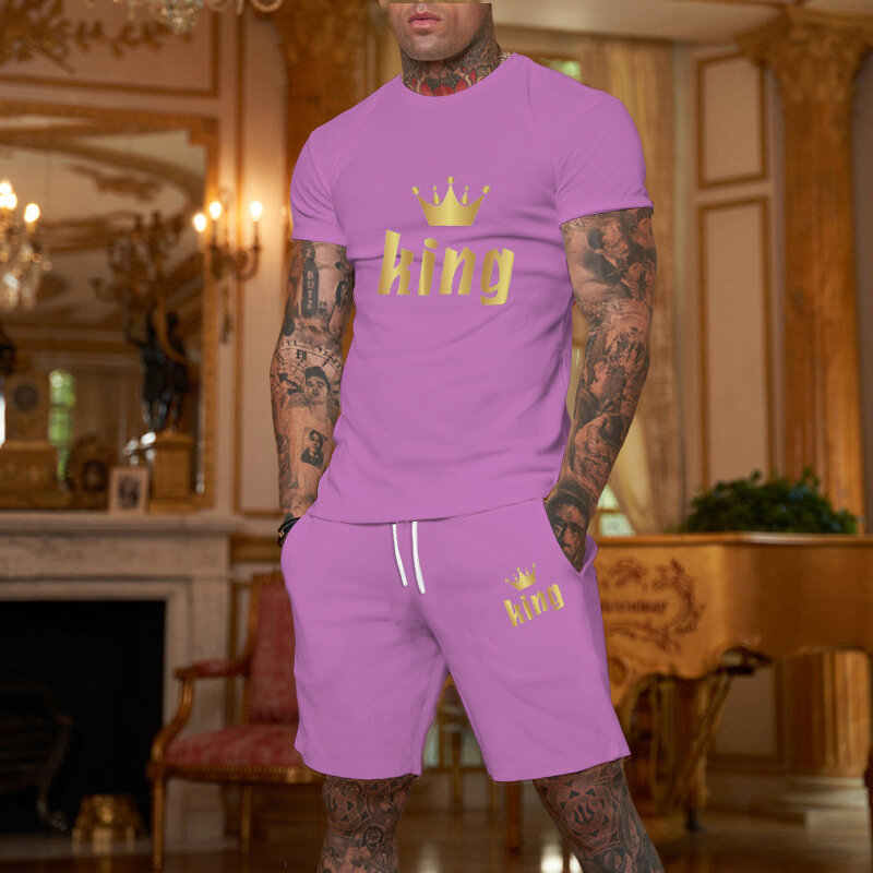 T-shirt da uomo Casual 3D Set abbigliamento sportivo per uomo abbigliamento oversize pantaloncini a maniche corte tuta da uomo t-shirt Suit Summer Beach Shorts