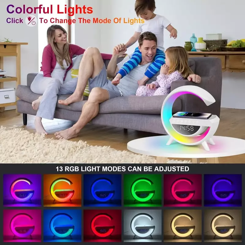 샤오미 스마트 야간 램프 무드 라이트, 충전식 무선 LED, 블루투스 사운드, RGB 침대 옆 테이블 램프, 침실 장식