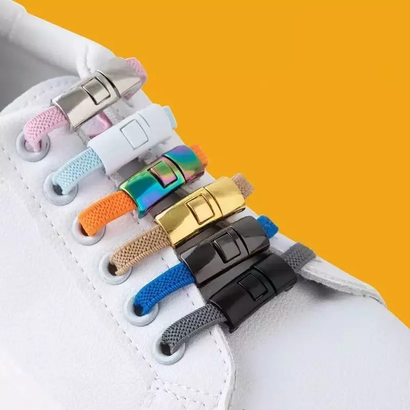 Nowe sznurowadła zatrzaskowe bez krawatów elastyczne sznurowadła Sneaker 8MM poszerzone płaskie buty bez sznurówek sznurowadła dla dzieci dorosłe sznurowadła do butów