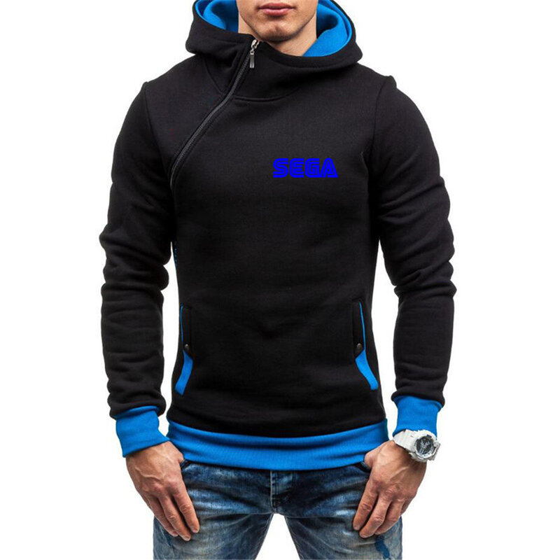 Sega hoodie bertudung untuk pria, Sweatshirt bertudung Slim-fit musim semi dan musim gugur 2023 kasual