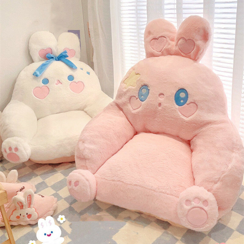 Mini coussin de canapé de dessin animé de lapin mignon, coussin de siège de lecture, coussin de tatami, maison, chambre à coucher, sol, paresseux, décontracté, baie vitrée