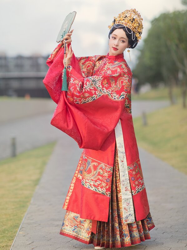 Оригинальный стиль мин Hanfu искусственный Макияж Цветок на земле, шесть метров восемь пар плиссированной юбки для лица лошади для китайского ханьфу