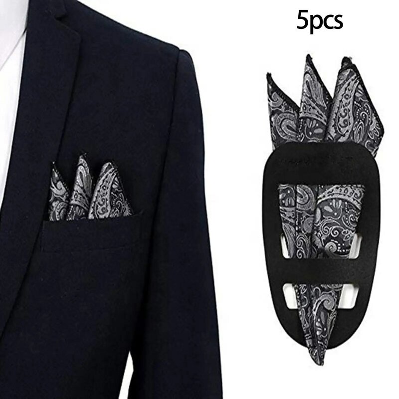5 Pieces Pocket Square Holder, Square Scarf Holder, Pocket Towel Holder Support for Men’S suits, Vests, Dinner Jackets
