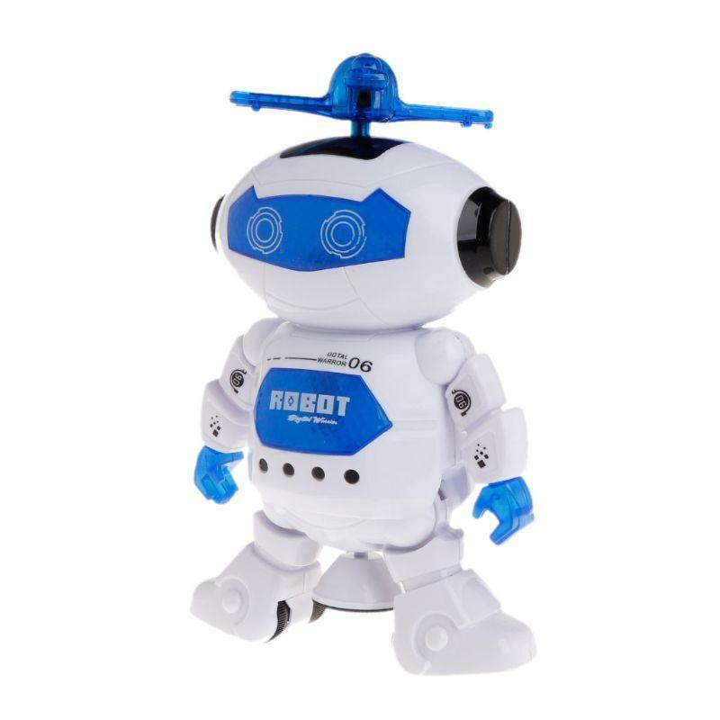 ของเล่นหุ่นยนต์เต้นรำเดินอิเล็กทรอนิกส์พร้อมเสียงเพลงสำหรับเด็ก
