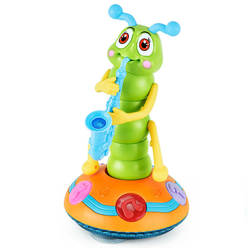 1PC Dancing Saxophone Caterpillar, Children's Electric Caterpillar Saxophone Toys, Automatic Obstacle Avoidance Dancing Toy