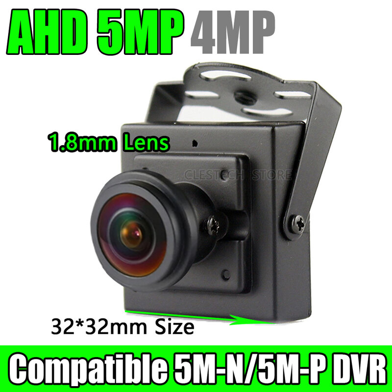 Grande Metal Mini câmera panorâmica, lente FishEye, CCTV AHD, 2K, curto coaxial, Digital HD, Home TV, 5MP, 4MP, 1,7 milímetros