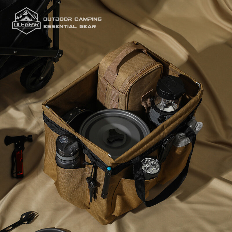 กล่องเก็บของสำหรับตั้งแคมป์พับเก็บได้กระเป๋าเก็บของอเนกประสงค์สำหรับปิกนิกเดินป่ากลางแจ้งพับเก็บได้