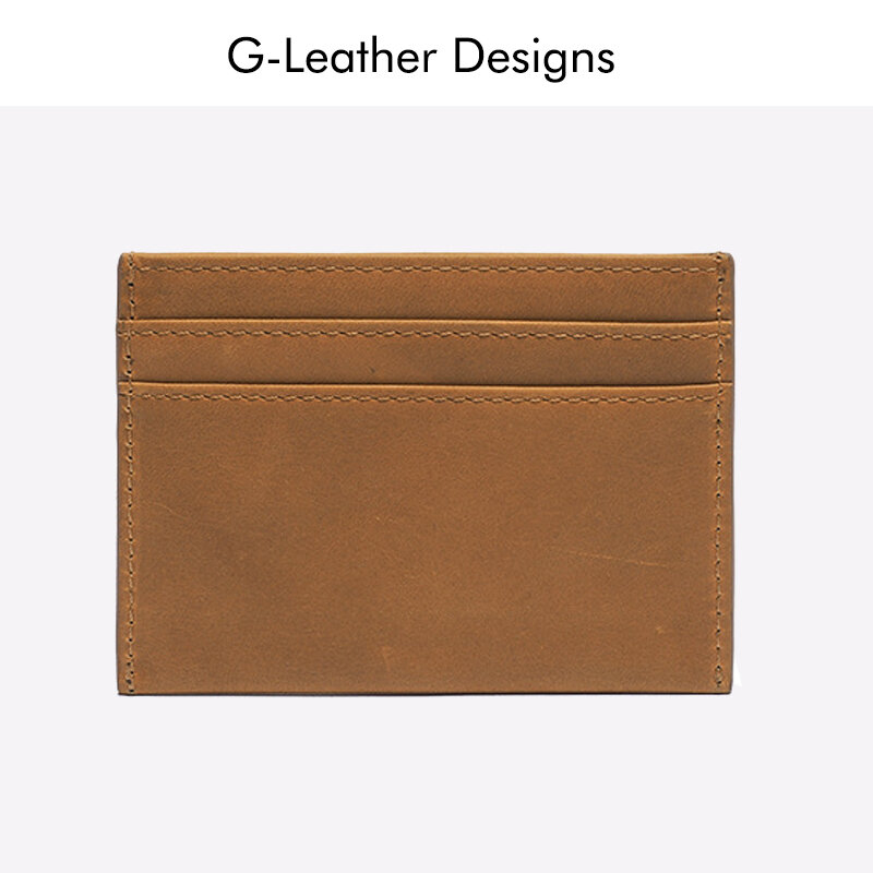 High Quality Cow Crazy Horse Leather Credit Card Holder Genuine Leather Slim ID Case  Small Purse Wallet