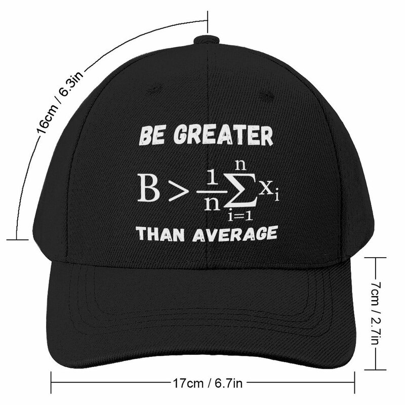 Lebih besar dari rata-rata. Motivasi matematika. Ilmu topi bisbol optimis, topi ayah, topi bola, topi wanita Visor panas, topi pria