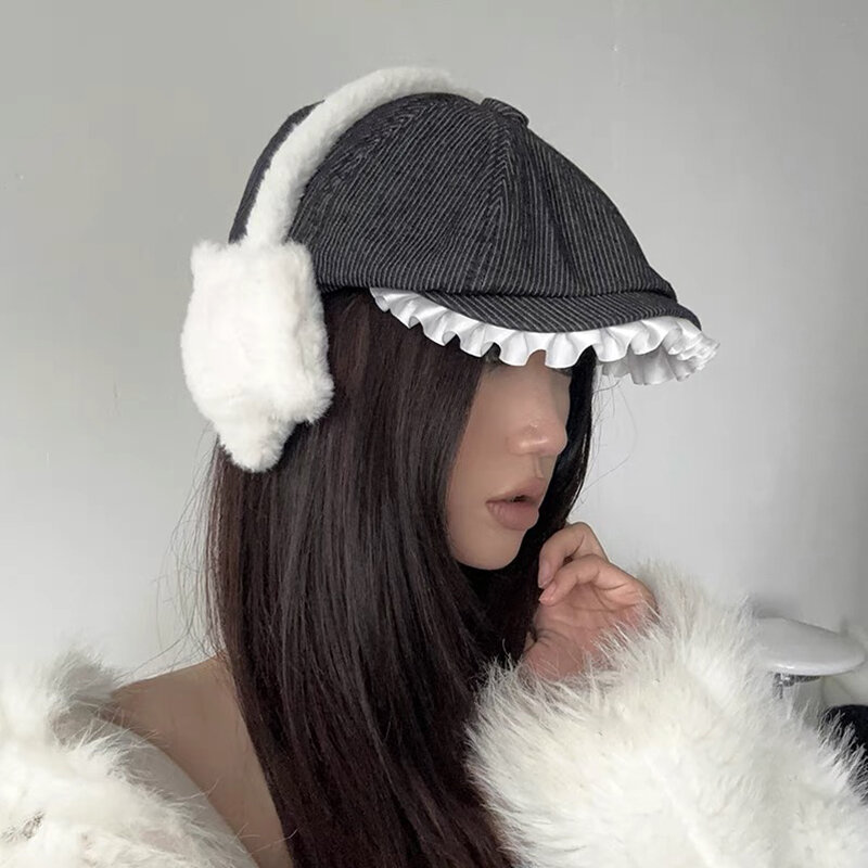 Star Fluffy Ear Muffs Earplugs Cold Protection Woman Ear Cover Solid Plush Earmuffs Warm Headphones Girl Accessories Gifts