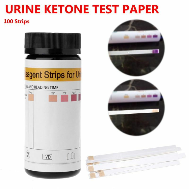 100 dải/Bộ giấy thử xeton Nước tiểu cho chế độ ăn ketogenic Atkins và Paleo