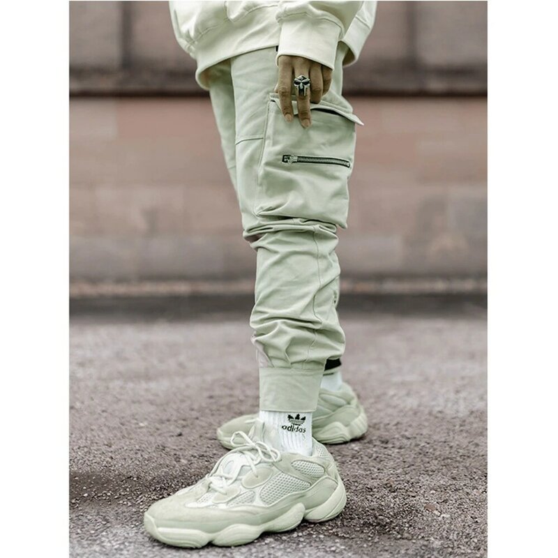 Men's Cargo Pants Fashion Outdoor Casual Pure Loose Large Trousers Multi Pockets Size Bundle Feet Small Feet Ins Overalls