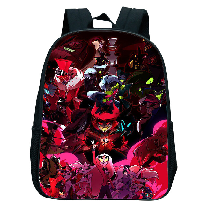 Tas punggung anak TK gambar kartun Hazbin tas sekolah motif tas buku anak laki-laki perempuan tas ransel Anime Hotel tas sekolah anak-anak tahan air
