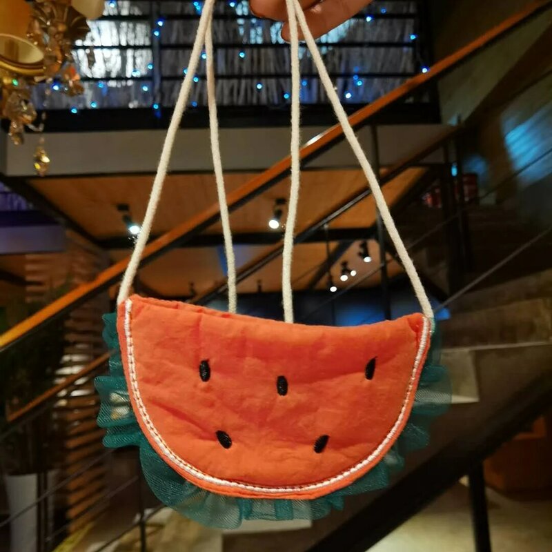 Mini portafoglio per bambini Cartoon Cat/stella a cinque punte/borsa a forma di anguria Mini borsa a tracolla per bambine