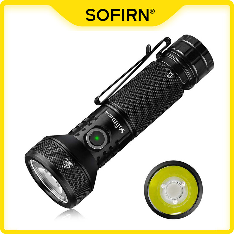 Sofirn IF22A  21700 USB C Rechargeable Powerful LED Flashlight SFT40 2100lm 680M Throw Reverse Charging Torch