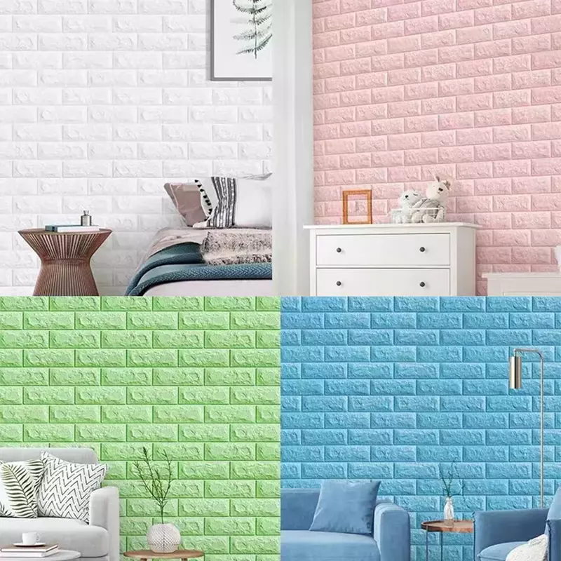 Papel de parede autoadesivo 3D para decoração de casa, adesivos de parede contínuos, sala de estar, quarto, quarto de criança, 3 m, 5 m, 10m