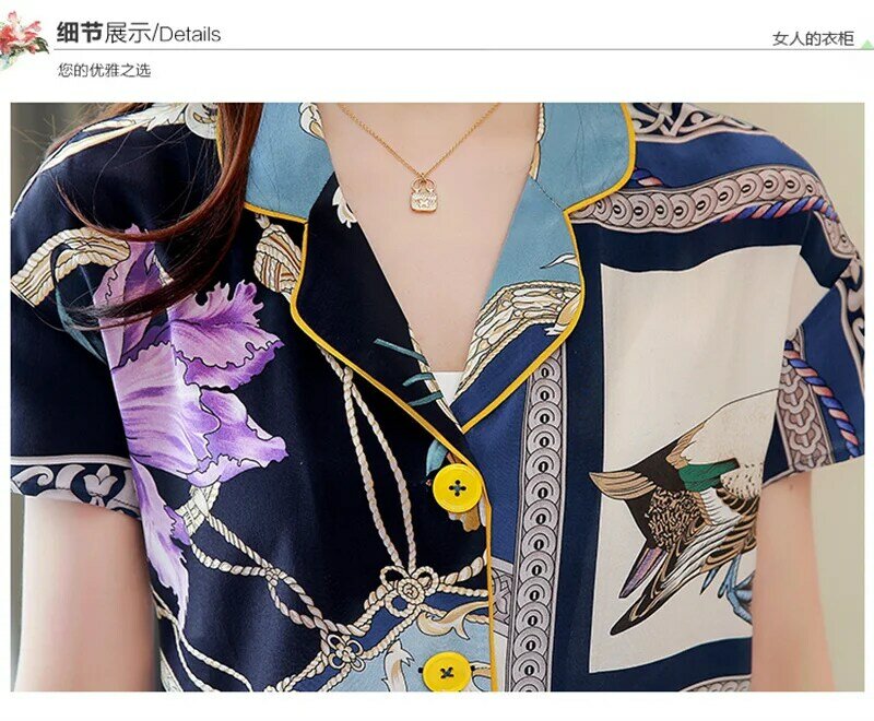 FANIECES-Blusa de chiffon estampada geométrica com decote em v feminino, tops casuais femininos, camiseta de manga curta, verão